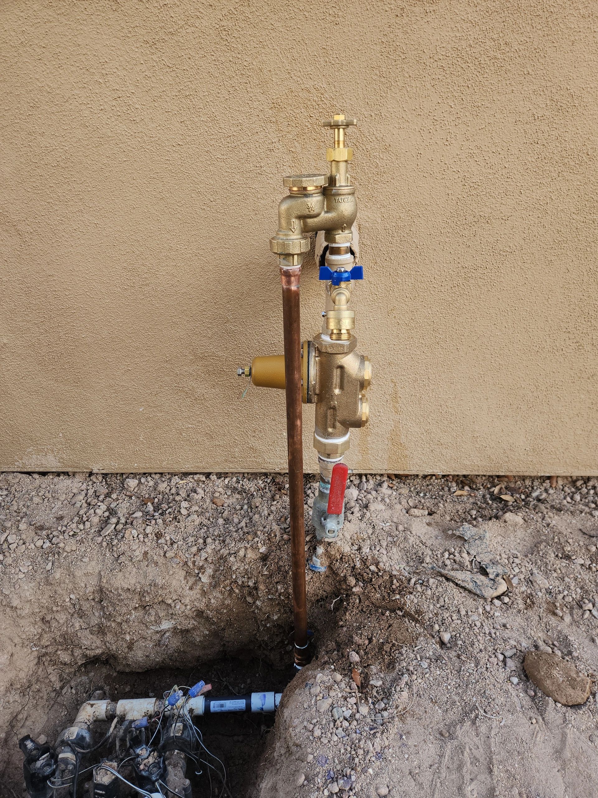 Outdoor copper plumbing valves