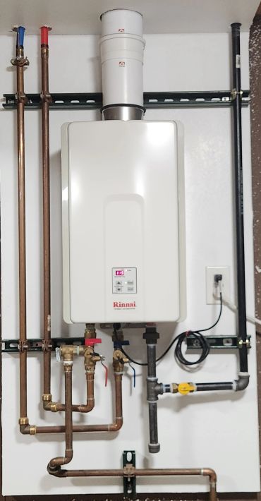 Tankless water heater installation