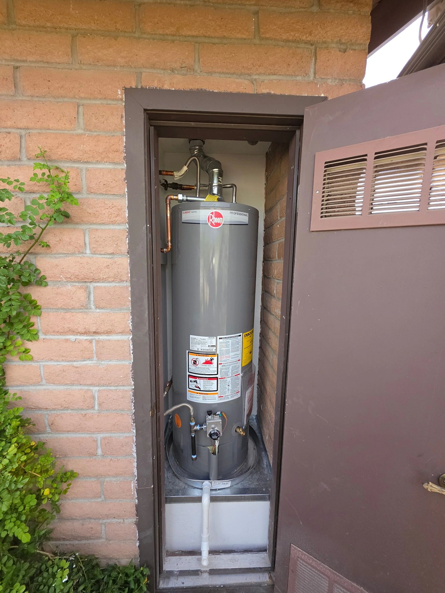 Water heater in utility closet