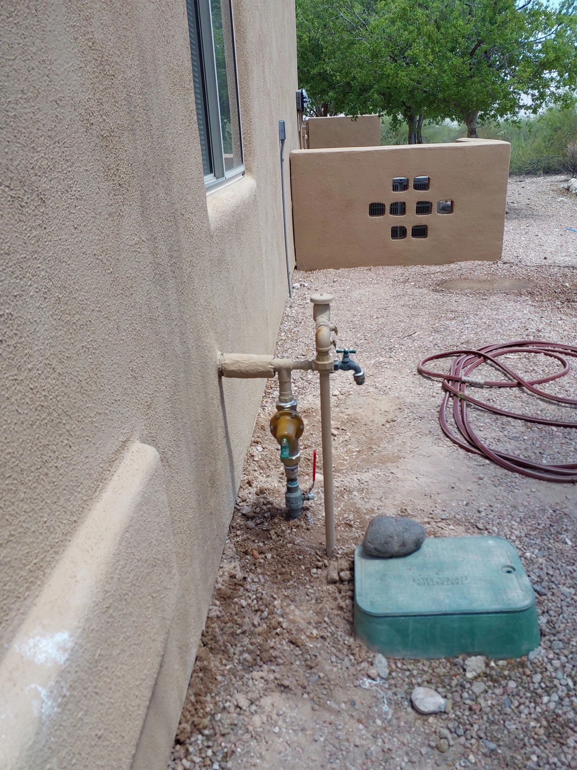 Residential water meter and PVC piping